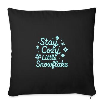 Stay Cozy Snowflake Neon Script - Sofa pillowcase 17,3'' x 17,3'' (45 x 45 cm) - black - Front