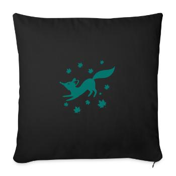 Renard - Animal, Zoo, Amoureux des animaux, Conservation de la nature - Housse de coussin décorative 45 x 45 cm - noir - Devant