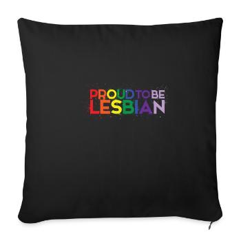 lesbian - Sofa pillowcase 17,3'' x 17,3'' (45 x 45 cm) - black - Front