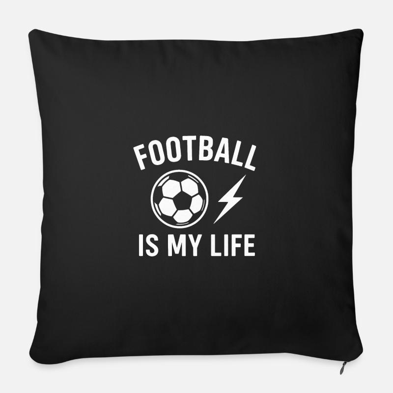 Fußball Ist Mein Leben - Sofakissenbezug 45 x 45 cm - Schwarz