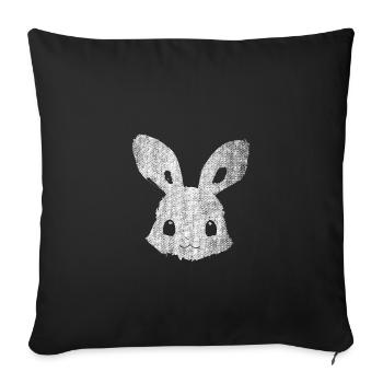 Lapin rétro au look usé - Housse de coussin décorative 45 x 45 cm - noir - Devant