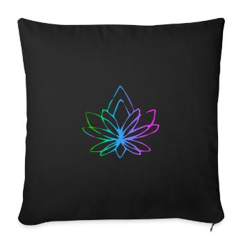 Fleur de lotus de yoga - Housse de coussin décorative 45 x 45 cm - noir - Devant