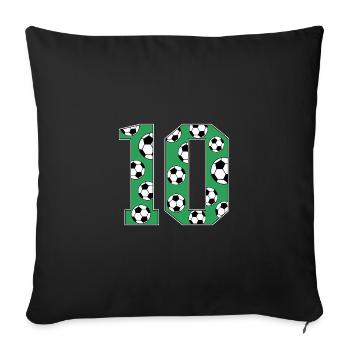 10 Birthday Football Green - Sofa pillowcase 17,3'' x 17,3'' (45 x 45 cm) - black - Front