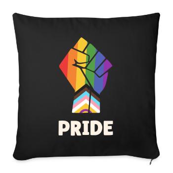 Pride Progress Proud Fist Design for Equality - Sofa pillowcase 17,3'' x 17,3'' (45 x 45 cm) - black - Front