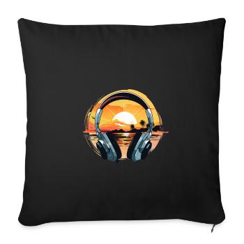 VINTAGE RAVE TECHNO DESIGN - Sofakissenbezug 45 x 45 cm - Schwarz - Vorne