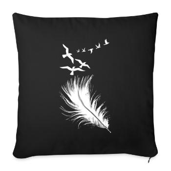 Feder - Sofakissenbezug 45 x 45 cm - Schwarz - Vorne