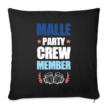 Malle Party Crew - Sofa pillowcase 17,3'' x 17,3'' (45 x 45 cm) - black - Front