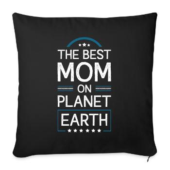 Meilleure maman Mom Citation Maman - Housse de coussin décorative 45 x 45 cm - noir - Devant