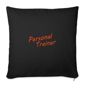 personal trainer blue - Housse de coussin décorative 45 x 45 cm - noir - Devant
