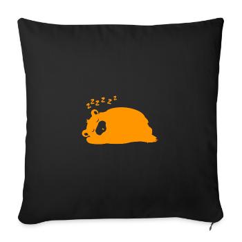 Bear - Sleeping Panda Forest Nature Freedom Wild - Sofa pillowcase 17,3'' x 17,3'' (45 x 45 cm) - black - Front