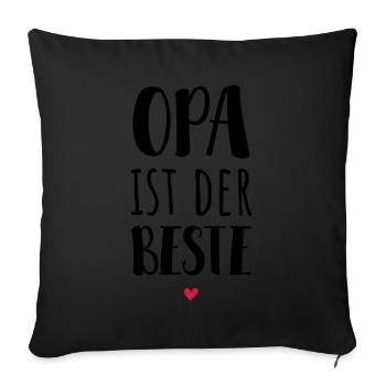 Opa 2021 / Opa ist der Beste! - Sofakissenbezug 45 x 45 cm - Schwarz - Vorne