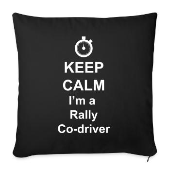 Restez calme Ima Rally Co-driver - Housse de coussin décorative 45 x 45 cm - noir - Devant