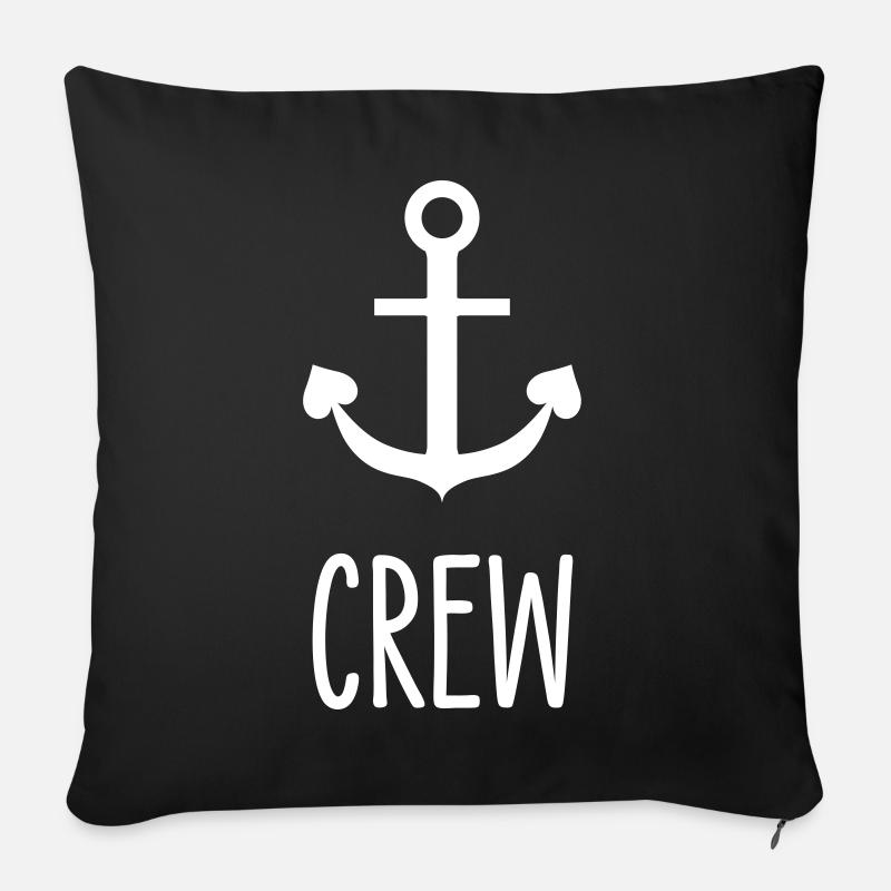 Crew - Skipper Segeln Charter Mannschaft - Sofakissenbezug 45 x 45 cm - Schwarz