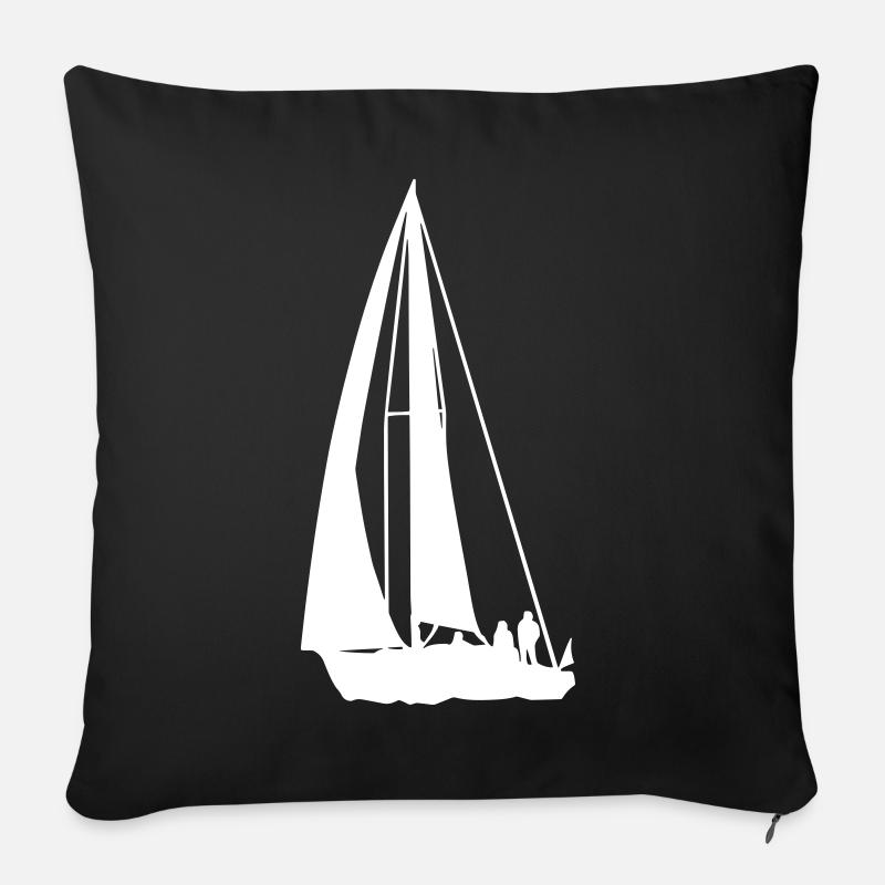 Segeln - Segelboot - Segelturn - Sofakissenbezug 45 x 45 cm - Schwarz