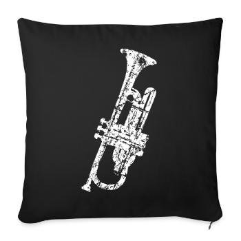 Trumpet (Vintage White) - Sofa pillowcase 17,3'' x 17,3'' (45 x 45 cm) - black - Front