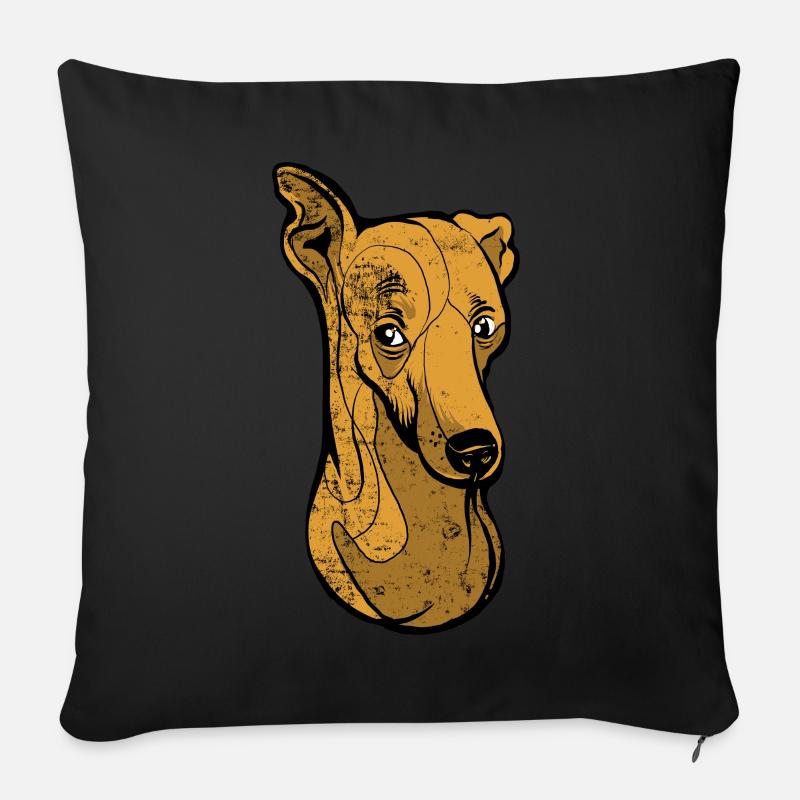 Lévrier Whippet - Housse de coussin décorative 45 x 45 cm - noir