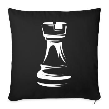 chess rook schach turm figur symbol Verein icon - Sofakissenbezug 45 x 45 cm - Schwarz - Vorne