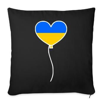 Ukraine - Sofa pillowcase 17,3'' x 17,3'' (45 x 45 cm) - black - Front