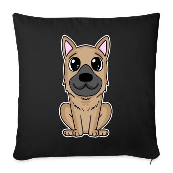 Deutscher Schäferhund Hund Hundebesitzer - Sofakissenbezug 45 x 45 cm - Schwarz - Vorne