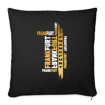 Frankfurt Germany City Font Gold Skyline - Sofa pillowcase 17,3'' x 17,3'' (45 x 45 cm) - black - Front