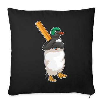 Penguin Cricket Cricket Bat - Housse de coussin décorative 45 x 45 cm - noir - Devant