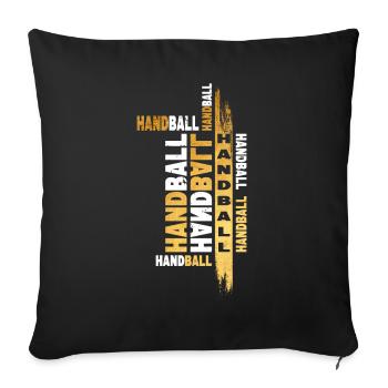 Handball Gold Handballer Grunge Splash Kunst Sport - Sofakissenbezug 45 x 45 cm - Schwarz - Vorne