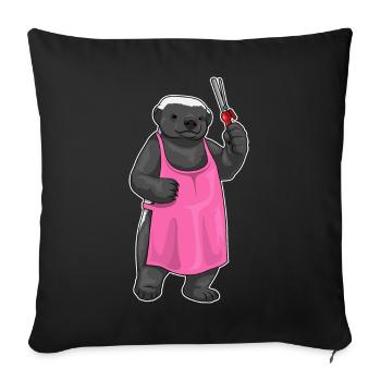 Barre à cheveux Badger Hairdresser - Housse de coussin décorative 45 x 45 cm - noir - Devant