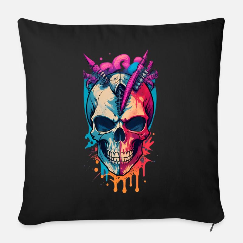 Totenkopf - Sofakissenbezug 45 x 45 cm - Schwarz