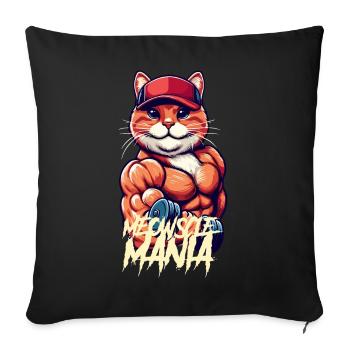 Miau-Manie - Sofakissenbezug 45 x 45 cm - Schwarz - Vorne