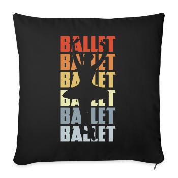 Vintage Ballet - Sofa pillowcase 17,3'' x 17,3'' (45 x 45 cm) - black - Front