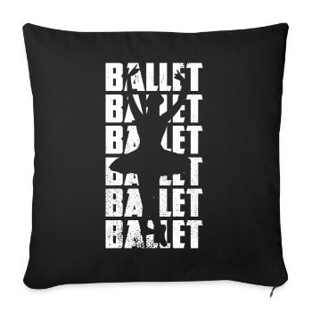 Funny ballet - Sofa pillowcase 17,3'' x 17,3'' (45 x 45 cm) - black - Front
