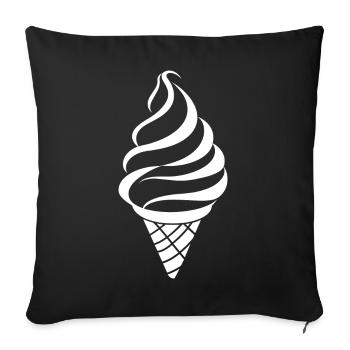 Ice Sketch - Sofa pillowcase 17,3'' x 17,3'' (45 x 45 cm) - black - Front