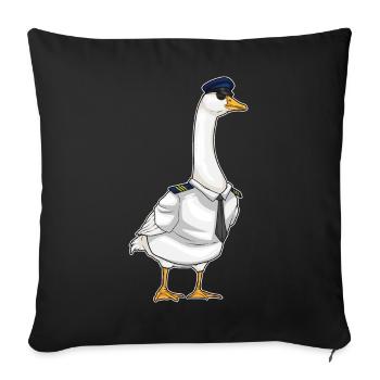 Capsule de pilote canard - Housse de coussin décorative 45 x 45 cm - noir - Devant