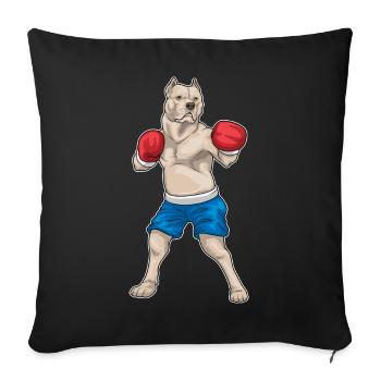 Pitbull Boxer Boxing Gloves Boxing - Sofa pillowcase 17,3'' x 17,3'' (45 x 45 cm) - black - Front