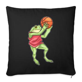 Frog basketball player basketball - Sofa pillowcase 17,3'' x 17,3'' (45 x 45 cm) - black - Front