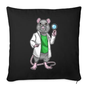 Rat Science Teacher School - Sofa pillowcase 17,3'' x 17,3'' (45 x 45 cm) - black - Front