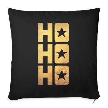 HO HO HO OR Noël Noël Avent Étoile de luxe - Housse de coussin décorative 45 x 45 cm - noir - Devant