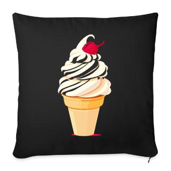 Eiscreme Tüte Grafik - Sofa pillowcase 17,3'' x 17,3'' (45 x 45 cm) - black - Front