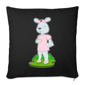 Hase Krankenschwester - Sofakissenbezug 45 x 45 cm - Schwarz - Vorne