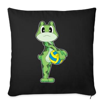 Frog Volleyball Player Volleyball Sports - Sofa pillowcase 17,3'' x 17,3'' (45 x 45 cm) - black - Front