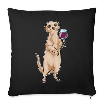 Meerkat Red Wine - Sofa pillowcase 17,3'' x 17,3'' (45 x 45 cm) - black - Front