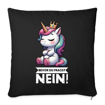 Avant que vous ne demandiez, pas de licorne licornes fan de licorne - Housse de coussin décorative 45 x 45 cm - noir - Devant