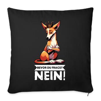 Avant que vous ne demandiez No Podencos Podencos Podencohund - Housse de coussin décorative 45 x 45 cm - noir - Devant
