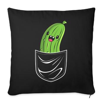 Cucumber Cucumber Pickle - Sofa pillowcase 17,3'' x 17,3'' (45 x 45 cm) - black - Front