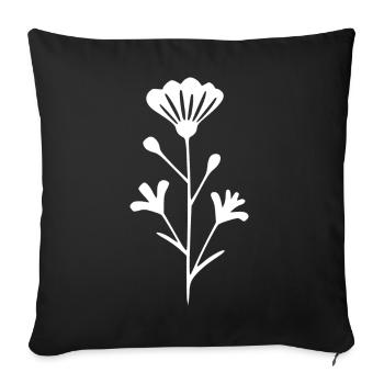 Flower Flowers Blossom Wildflowers Herbs - Sofa pillowcase 17,3'' x 17,3'' (45 x 45 cm) - black - Front