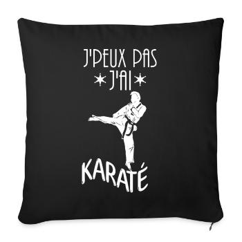 J'peux Pas j'ai Karate - Housse de coussin décorative 45 x 45 cm - noir - Devant