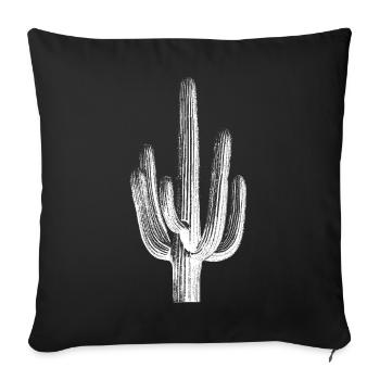 Silhouette du cactus du désert - Housse de coussin décorative 45 x 45 cm - noir - Devant