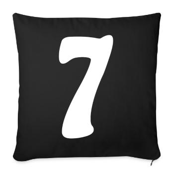 Sept : Minimal Numeral 7 | Septième - Housse de coussin décorative 45 x 45 cm - noir - Devant