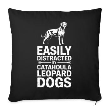 Louisiana Catahoula Leopard Dog Spruch Geschenk - Sofakissenbezug 45 x 45 cm - Schwarz - Vorne