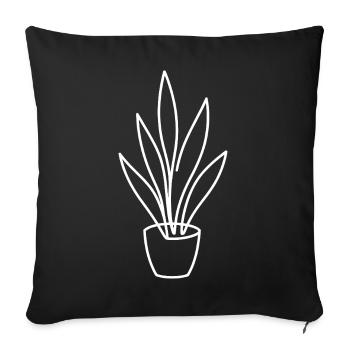 Agave Line Art Plant Design - Sofa pillowcase 17,3'' x 17,3'' (45 x 45 cm) - black - Front